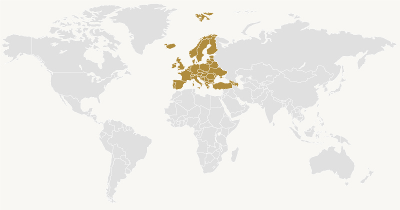 Carte des destinations en Europe de JVO Voyages